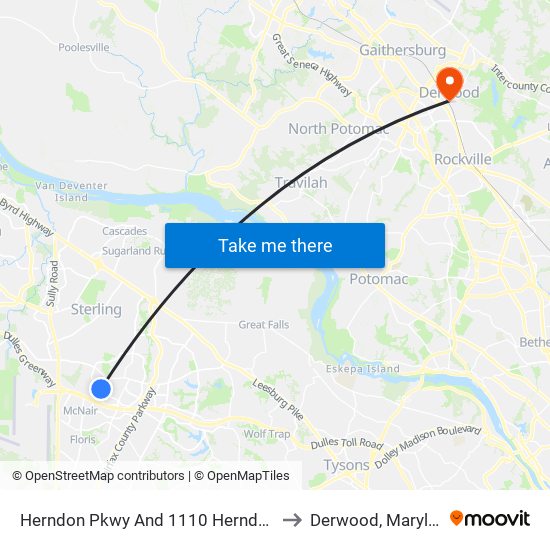 Herndon Pkwy And 1110 Herndon Pk to Derwood, Maryland map