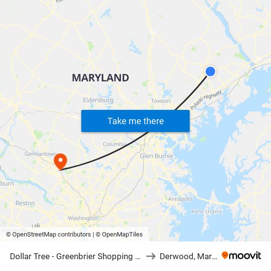 Dollar Tree - Greenbrier Shopping Plaza - Wb to Derwood, Maryland map