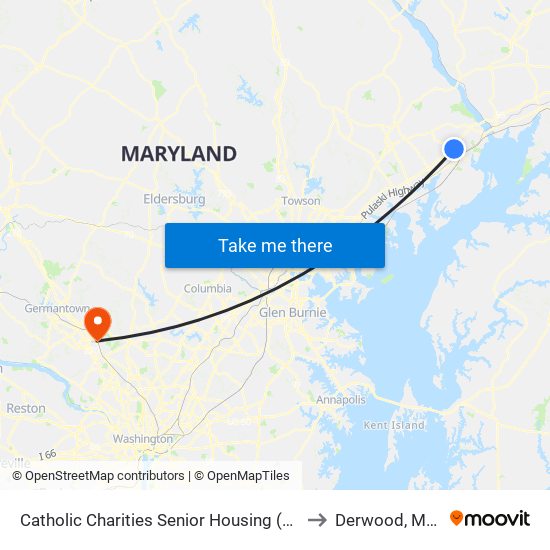 Catholic Charities Senior Housing (901 Barnett Ln) to Derwood, Maryland map