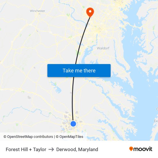 Forest Hill + Taylor to Derwood, Maryland map