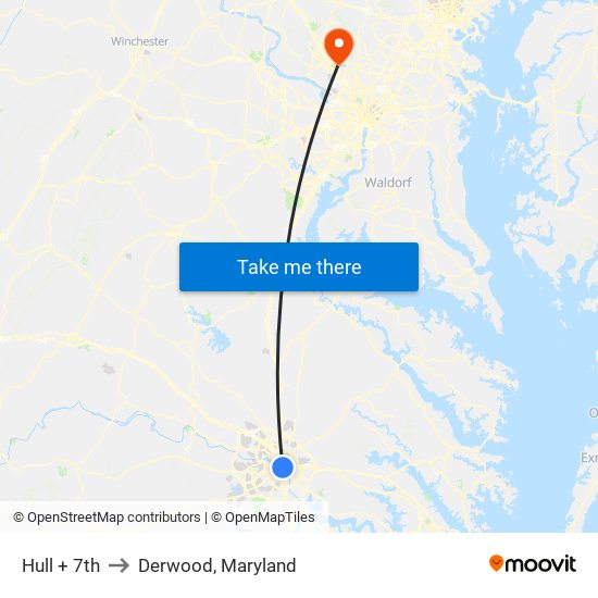 Hull + 7th to Derwood, Maryland map