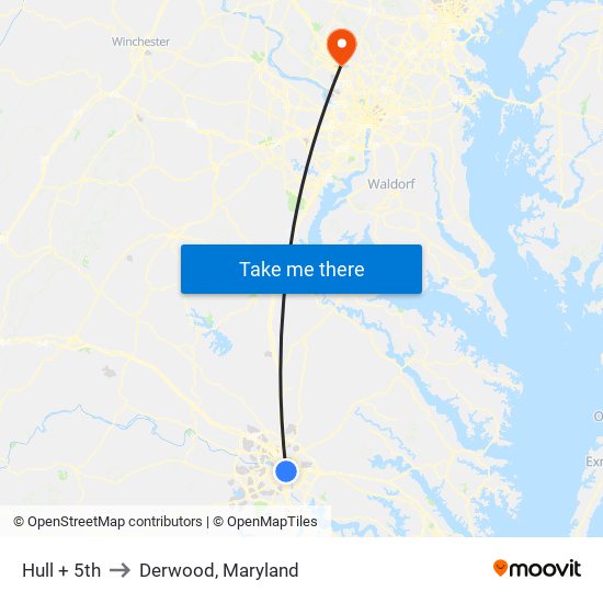 Hull + 5th to Derwood, Maryland map