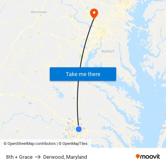 8th + Grace to Derwood, Maryland map