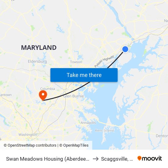 Swan Meadows Housing (Aberdeen Ave & Bypass Rd) to Scaggsville, Maryland map