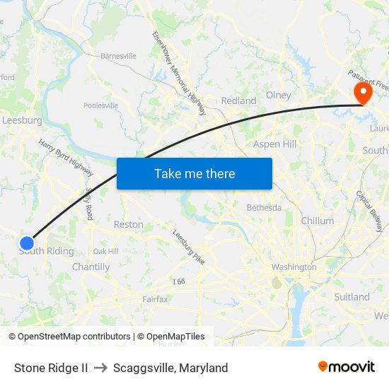 Stone Ridge II to Scaggsville, Maryland map