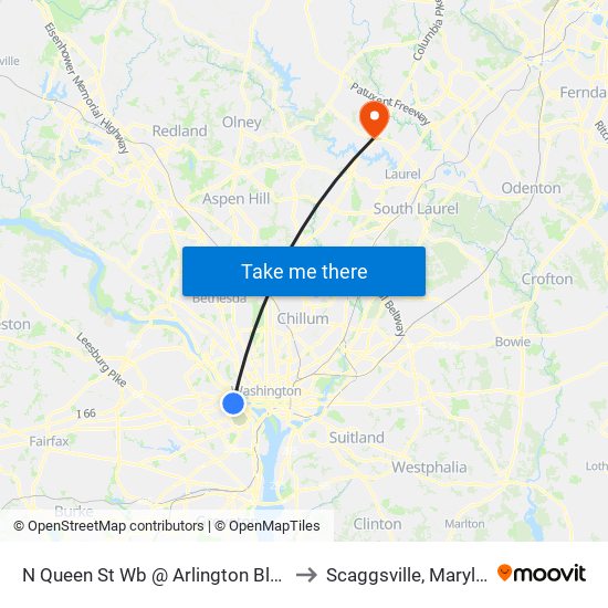 N Queen St Wb @ Arlington Blvd Ns to Scaggsville, Maryland map