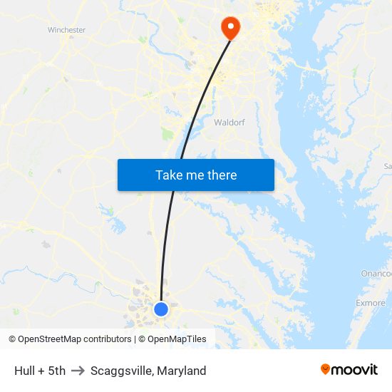 Hull + 5th to Scaggsville, Maryland map