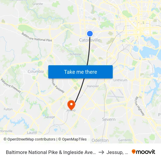 Baltimore National Pike & Ingleside Ave FS Wb to Jessup, MD map