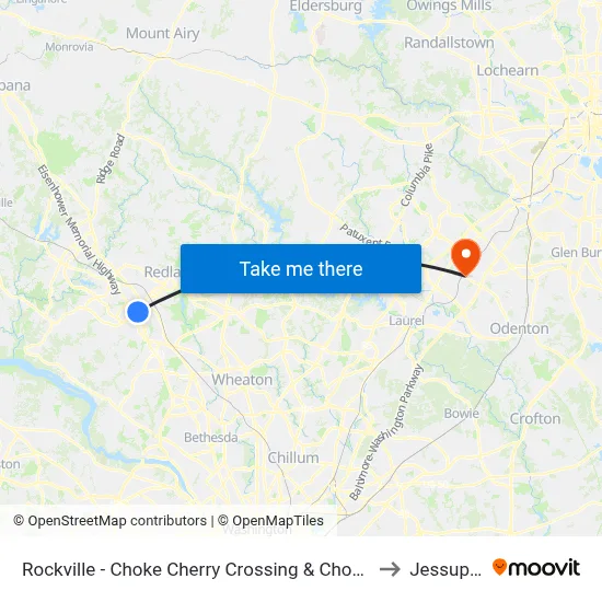 Rockville - Choke Cherry Crossing & Choke Cherry Road to Jessup, MD map