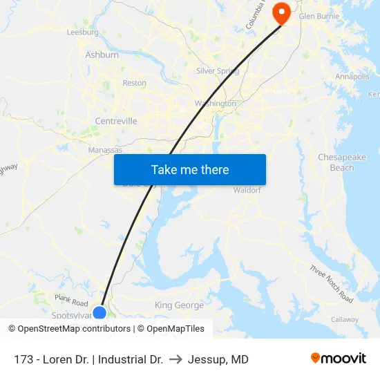 173 - Loren Dr. | Industrial Dr. to Jessup, MD map