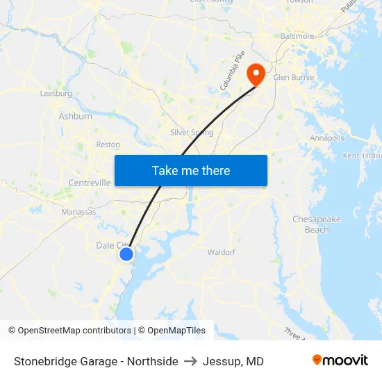 Stonebridge Garage - Northside to Jessup, MD map