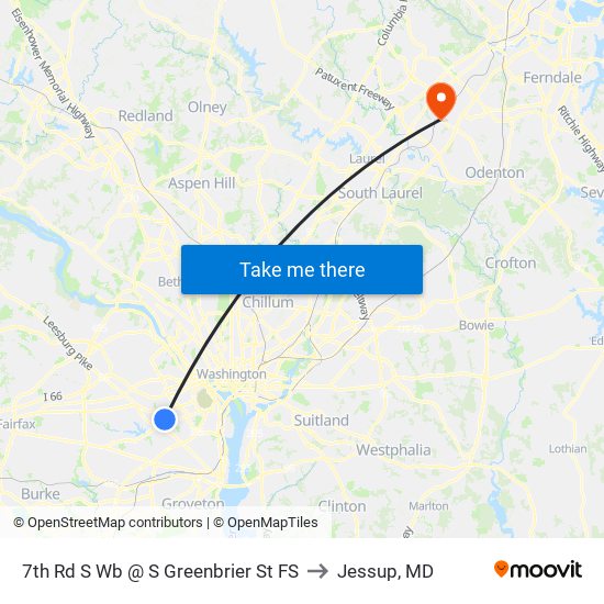 7th Rd S Wb @ S Greenbrier St FS to Jessup, MD map