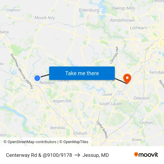 Centerway Rd & @9100/9178 to Jessup, MD map