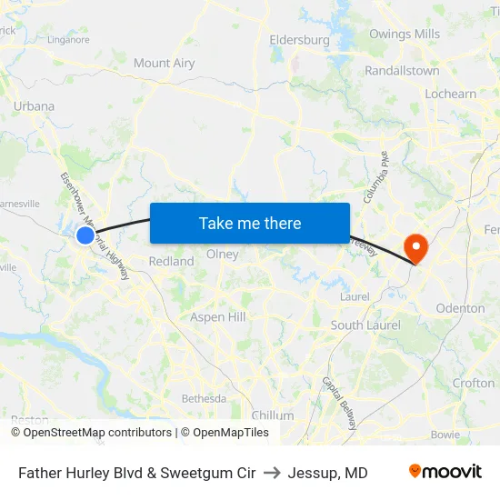 Father Hurley Blvd & Sweetgum Cir to Jessup, MD map