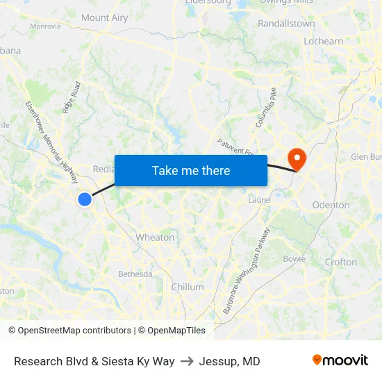 Research Blvd & Siesta Ky Way to Jessup, MD map