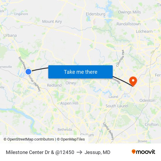 Milestone Center Dr & @12450 to Jessup, MD map