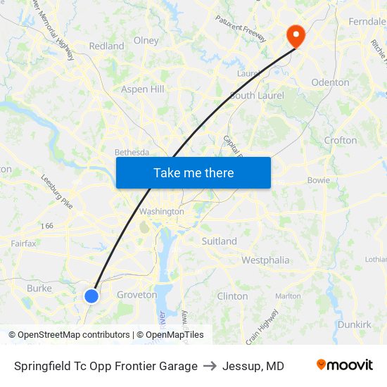 Springfield Tc Opp Frontier Garage to Jessup, MD map