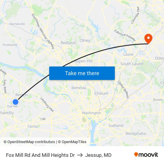 Fox Mill Rd And Mill Heights Dr to Jessup, MD map