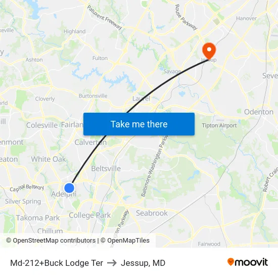 Md-212+Buck Lodge Ter to Jessup, MD map