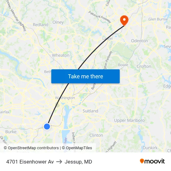 4701 Eisenhower Av to Jessup, MD map
