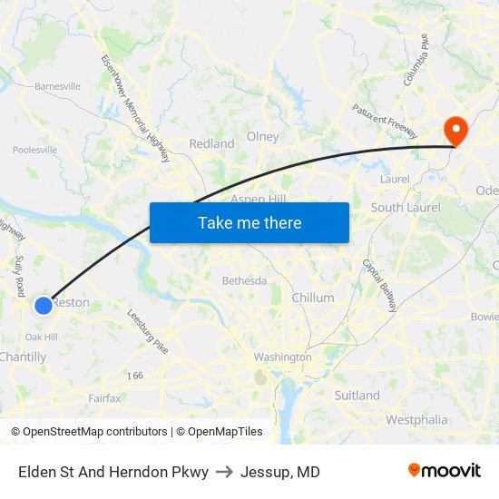 Elden St And Herndon Pkwy to Jessup, MD map