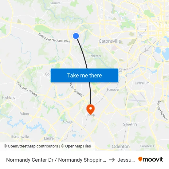 Normandy Center Dr / Normandy Shopping Center (Northbound) to Jessup, MD map
