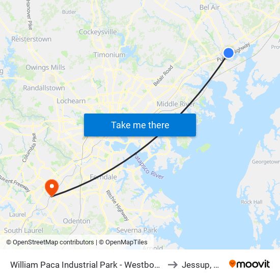 William Paca Industrial Park - Westbound to Jessup, MD map