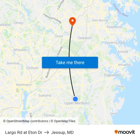 Largo Rd at Eton Dr to Jessup, MD map