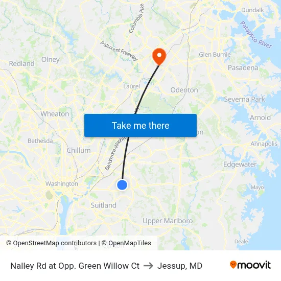 Nalley Rd at Opp. Green Willow Ct to Jessup, MD map