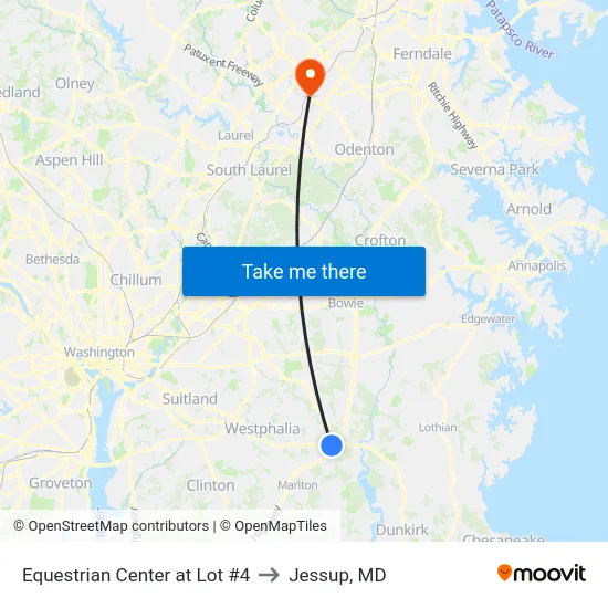 Equestrian Center at Lot #4 to Jessup, MD map