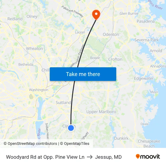 Woodyard Rd at Opp. Pine View Ln to Jessup, MD map