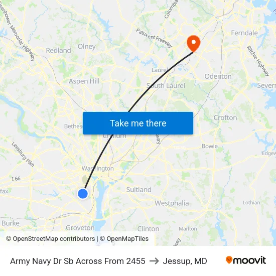 Army Navy Dr Sb Across From 2455 to Jessup, MD map