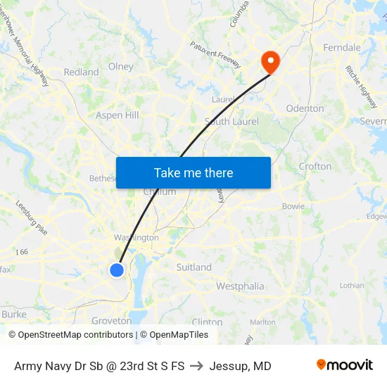 Army Navy Dr Sb @ 23rd St S FS to Jessup, MD map