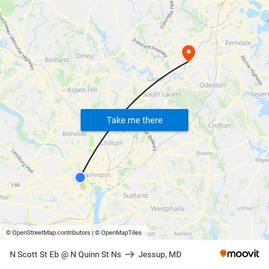 N Scott St Eb @ N Quinn St Ns to Jessup, MD map