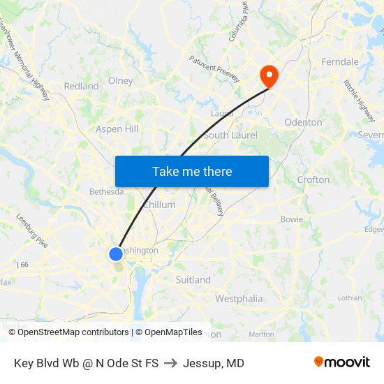 Key Blvd Wb @ N Ode St FS to Jessup, MD map