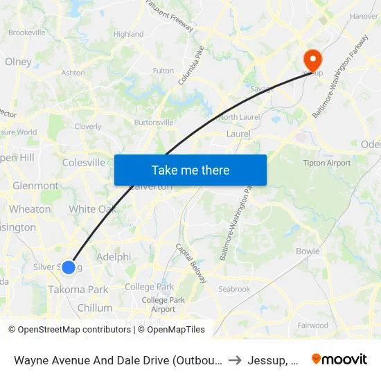 Wayne Avenue And Dale Drive (Outbound) to Jessup, MD map