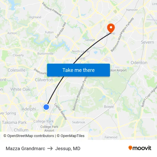 Mazza Grandmarc to Jessup, MD map