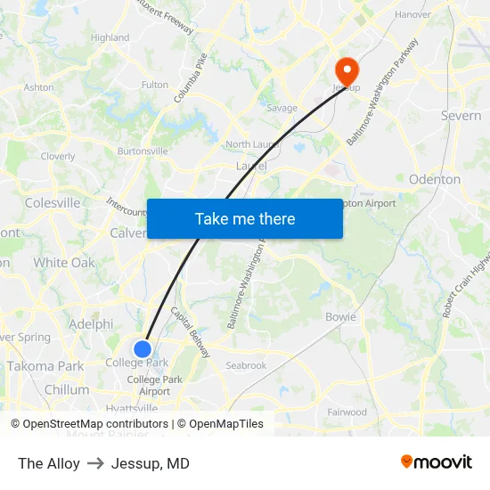 The Alloy to Jessup, MD map