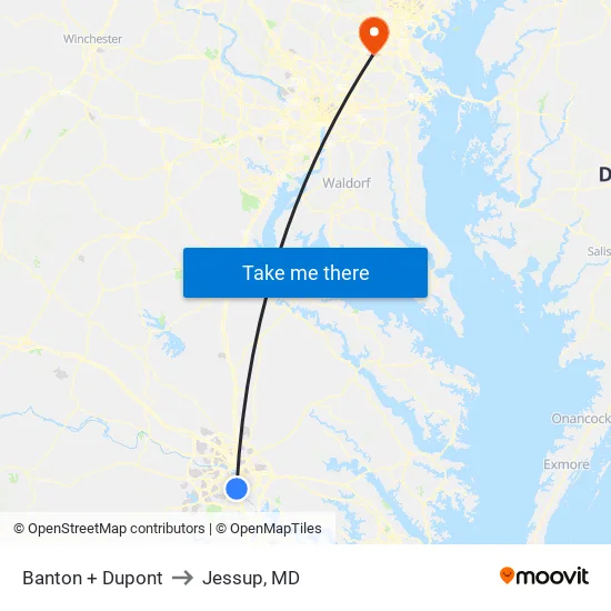 Banton + Dupont to Jessup, MD map