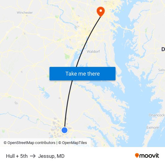 Hull + 5th to Jessup, MD map