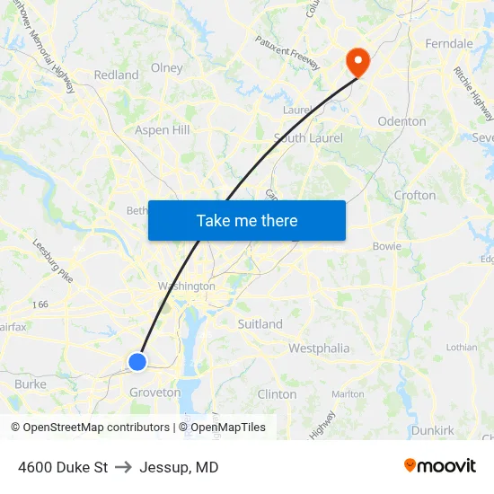 4600 Duke St to Jessup, MD map