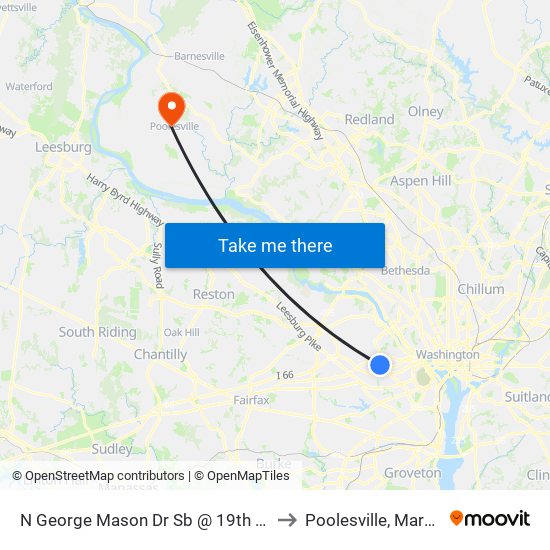 N George Mason Dr Sb @ 19th St N FS to Poolesville, Maryland map