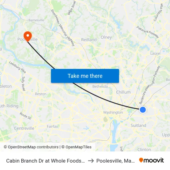 Cabin Branch Dr at Whole Foods Entrance to Poolesville, Maryland map