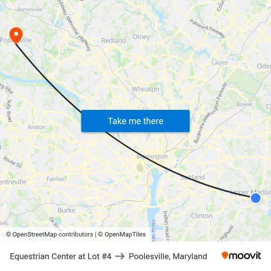 Equestrian Center at Lot #4 to Poolesville, Maryland map