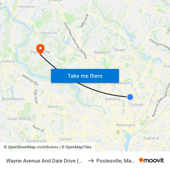 Wayne Avenue And Dale Drive (Outbound) to Poolesville, Maryland map