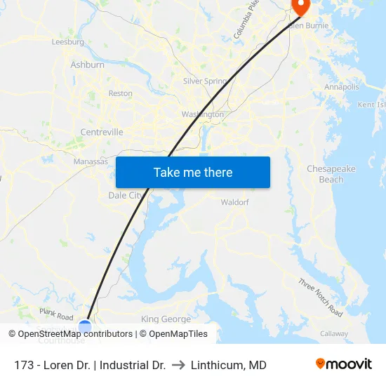 173 - Loren Dr. | Industrial Dr. to Linthicum, MD map