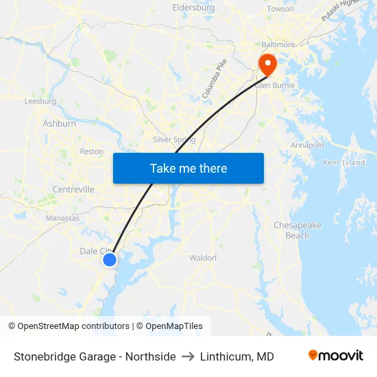 Stonebridge Garage - Northside to Linthicum, MD map