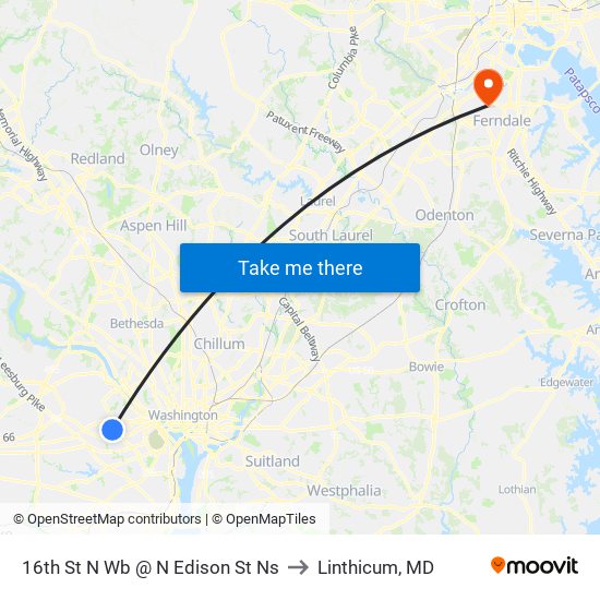 16th St N Wb @ N Edison St Ns to Linthicum, MD map