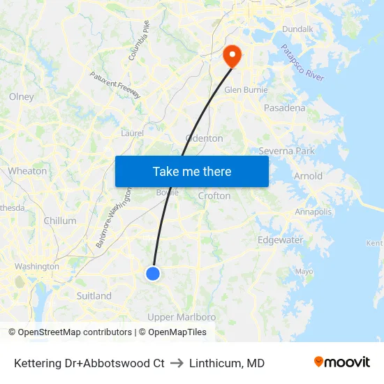 Kettering Dr+Abbotswood Ct to Linthicum, MD map