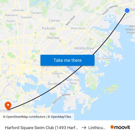 Harford Square Swim Club (1493 Harford Square Dr) to Linthicum, MD map